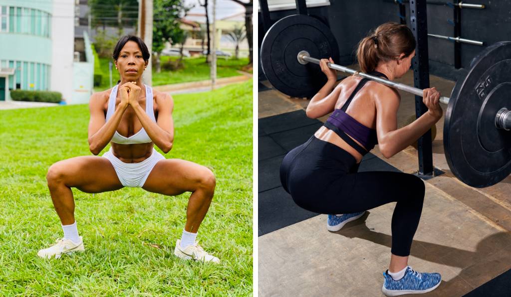 Agachamento para glúteos e bumbum